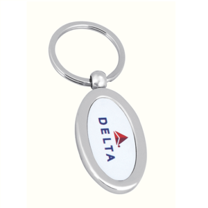 Silver Plated Chrome Finish Metal Key chain for personalised company gifts